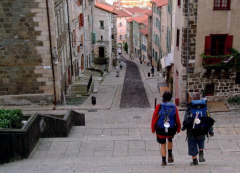 Pèlerins prêts à prendre la route