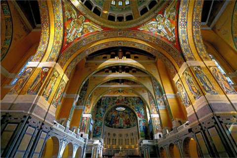 Inside the basilica