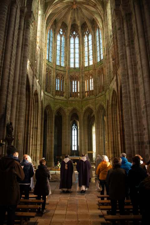 Office à l'abbatiale du Mont-Saint-Michel